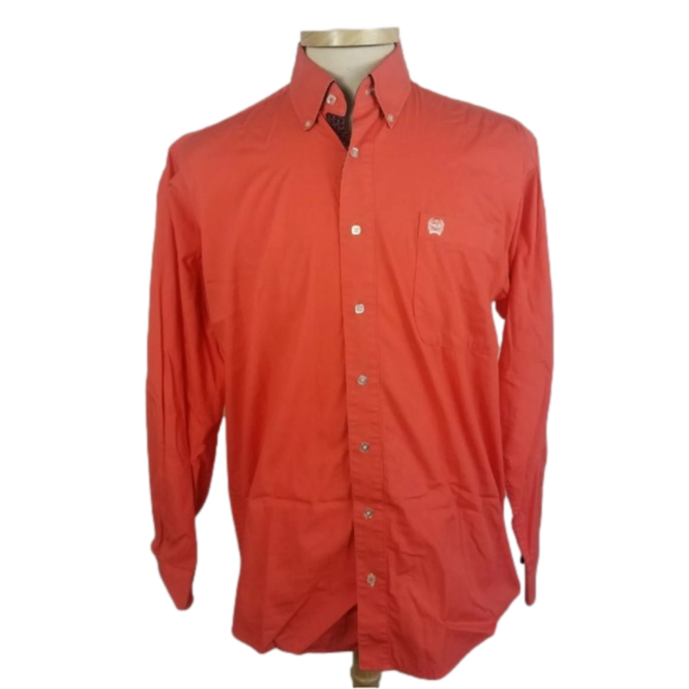 Cinch Small Salmon Western Button Front Shirt 100% Cotton